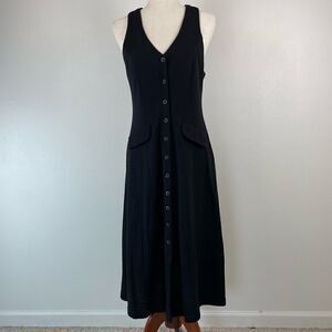 Vintage Clues Collection Wool Sleeveless Button Down Midi Dress Size 4P EUC
